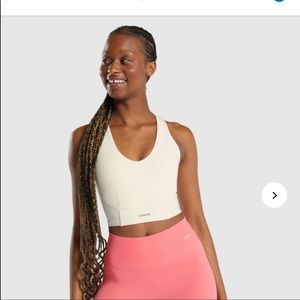 whitney simmons Gymshark crop tank unbleached